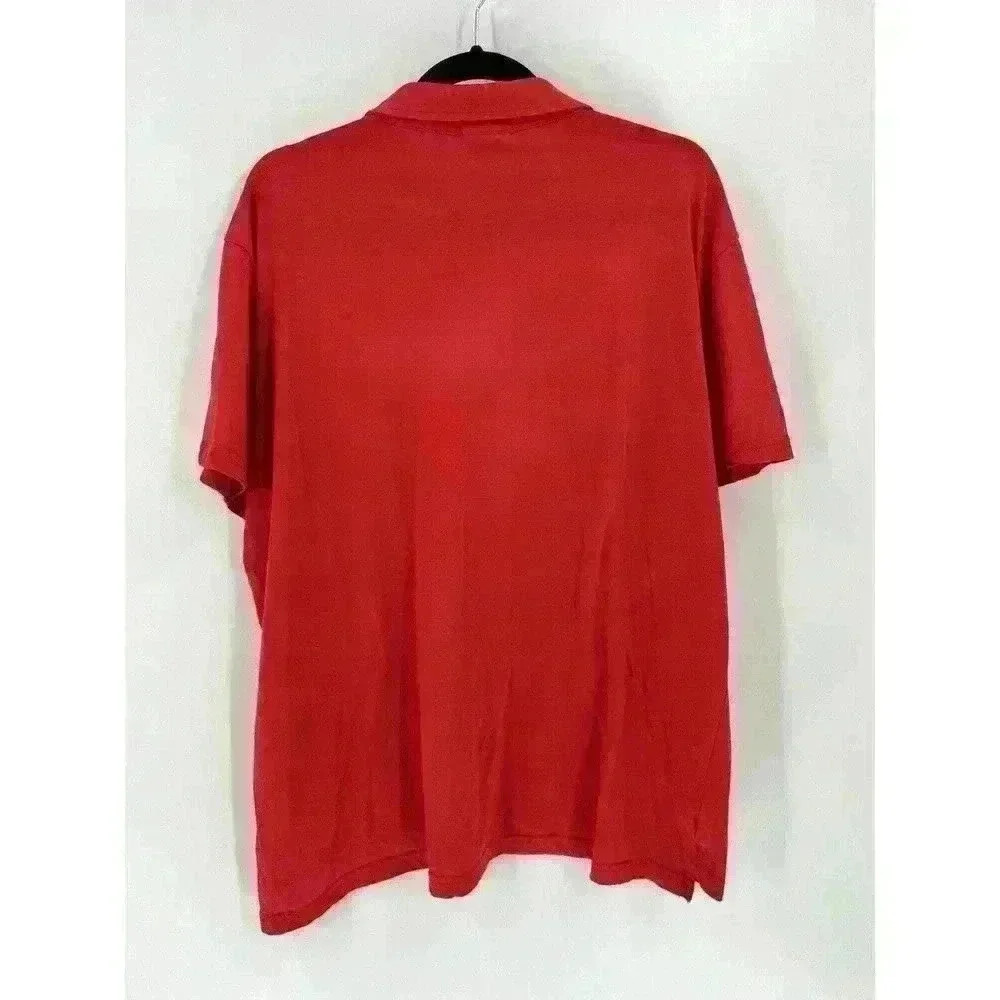 TESLA Polo Shirt Mens 2XL Red Short Sleeve Cotton Sustainable Electric Vehicles - Picture 3 of 8